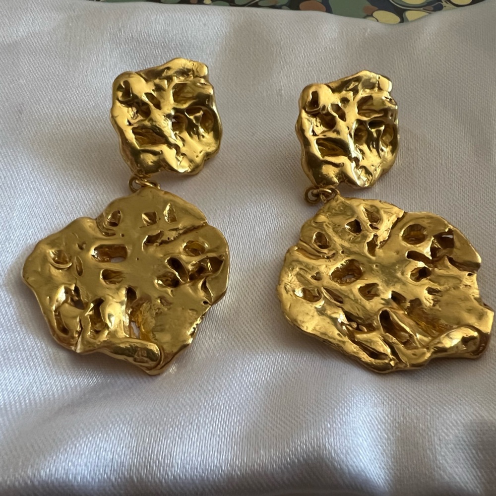 Statement Gold Earrings - image 3